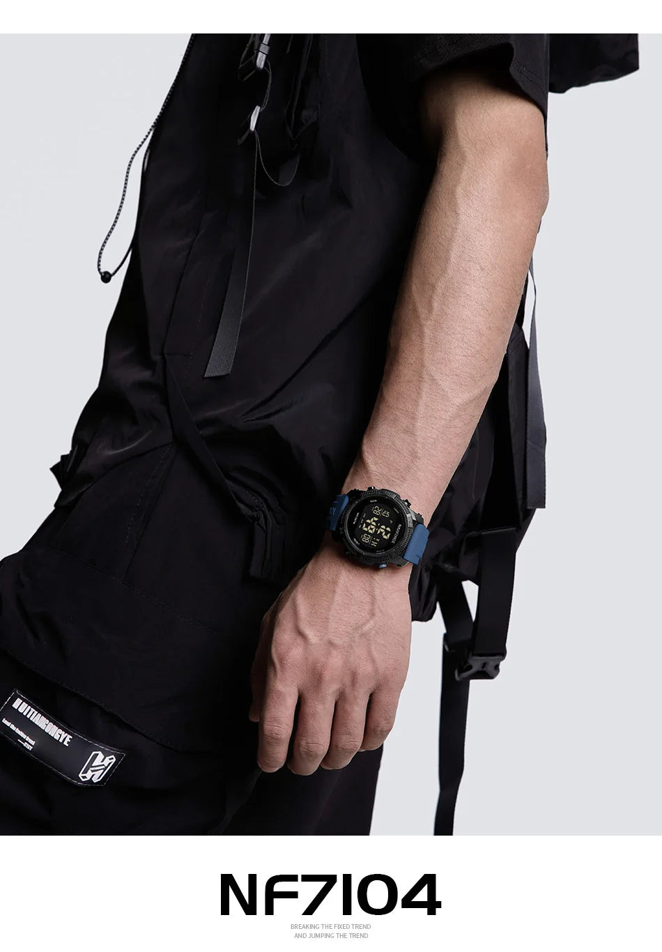 NAVIFORCE Men's Electronic Watch Fashion 5ATM Waterproof Silicone Strap Calendar Male LCD Digital Wristwatch Relogio Masculino