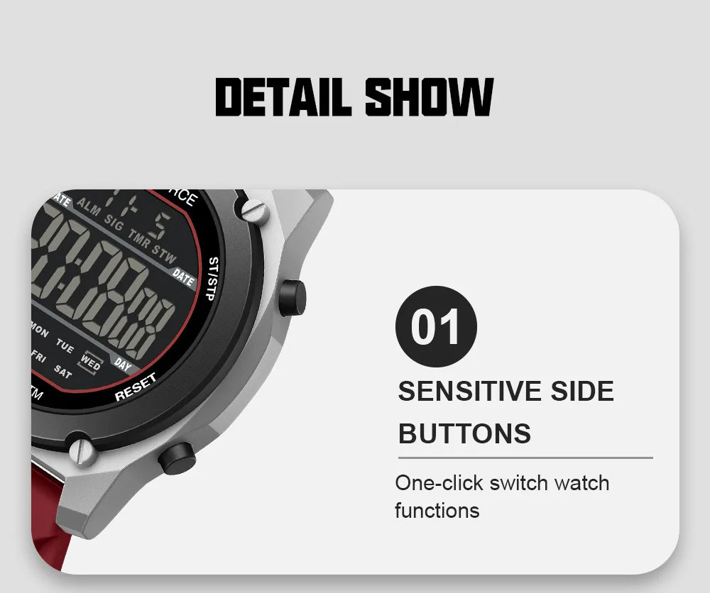 NAVIFORCE Men's LCD Digital Watch 50M Water Resistant Electronic Calendar Fashion Silicone Band Alarm Clock Wristwatch Gifts Box