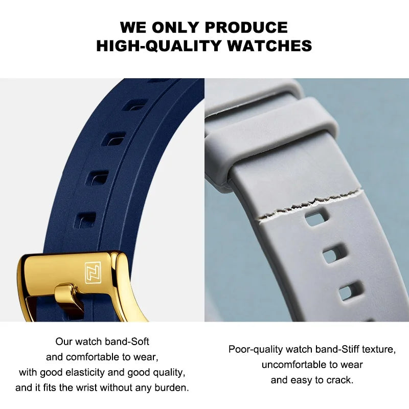 NAVIFORCE Brand Fashion Luxury Watch For Men Waterproof Chronograph Clock Business Casual Silicone Strap Wristwatches 2024 New
