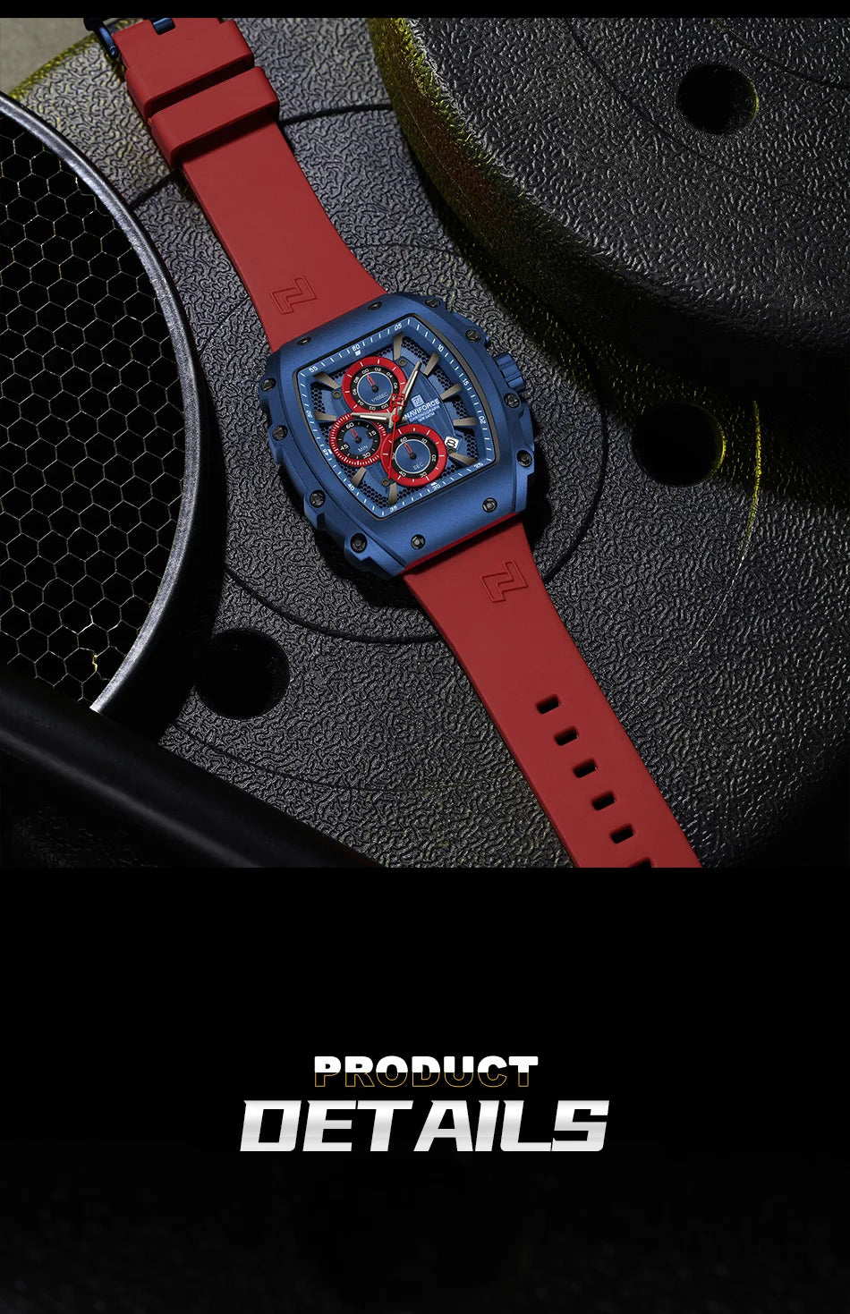 NAVIFORCE Luxury Men's Watch Quartz 30M Waterproof Chronograph Bucket with Night Light Display Sports Business Relogio Masculino