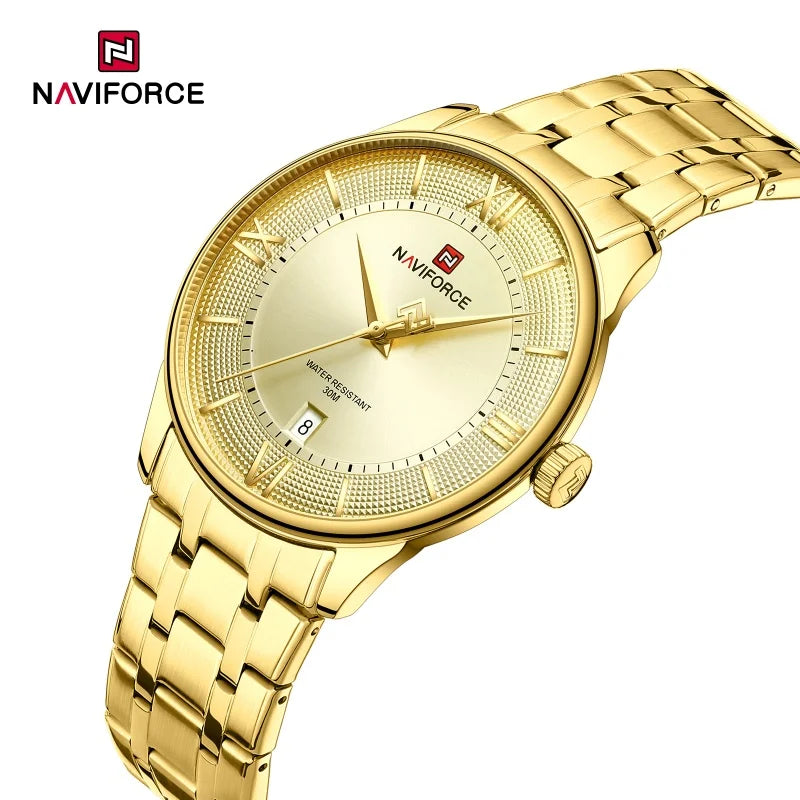 Top Brand NAVIFORCE Men's Watches Stainless Steel Week Date Clock Waterproof Luxury Male Quartz Wristwatches Relogio Masculino