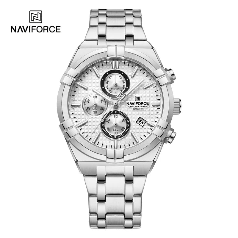 NAVIFORCE Original Men's Watches Waterproof Classics Quartz Wristwatches Stainless Steel Luminous Chronograph Clock 2023 Trend