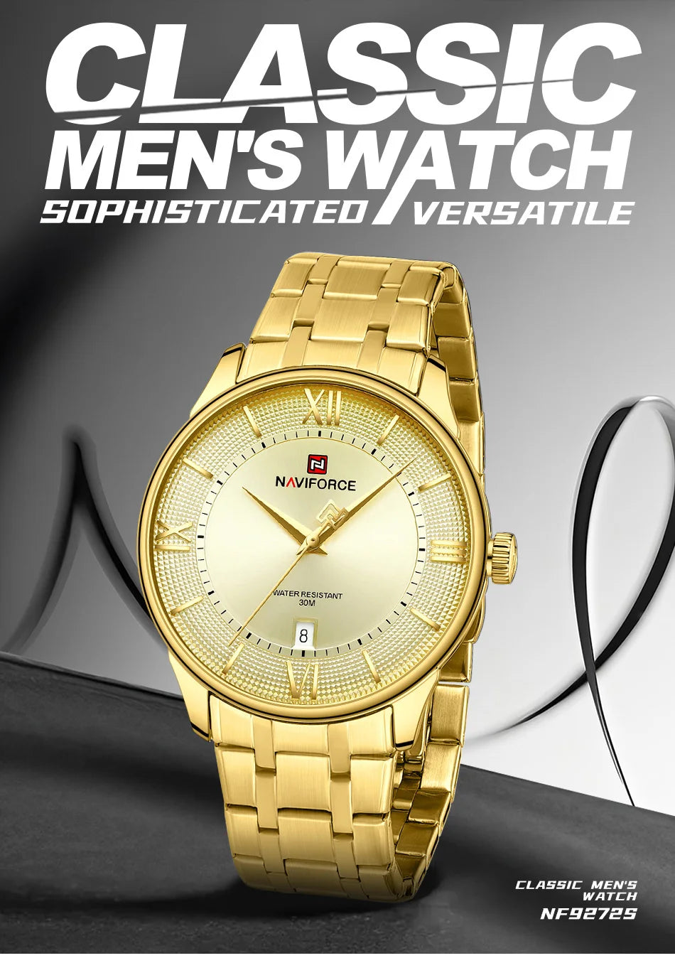 Top Brand NAVIFORCE Men's Watches Stainless Steel Week Date Clock Waterproof Luxury Male Quartz Wristwatches Relogio Masculino