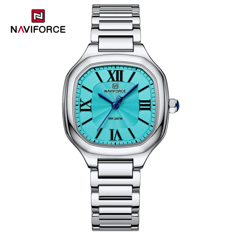 NAVIFORCE Women's Casual Watch Stainless Steel Bracelet Fashion Business Waterproof Quartz Wristwatches Ladies' Relogio Feminino