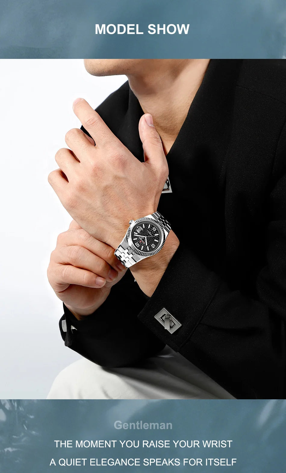 NAVIFORCE Men Watches Quartz Calendar Waterproof Luminous Magnifying Glass Window Stainless Steel Male Luxury Business Watches