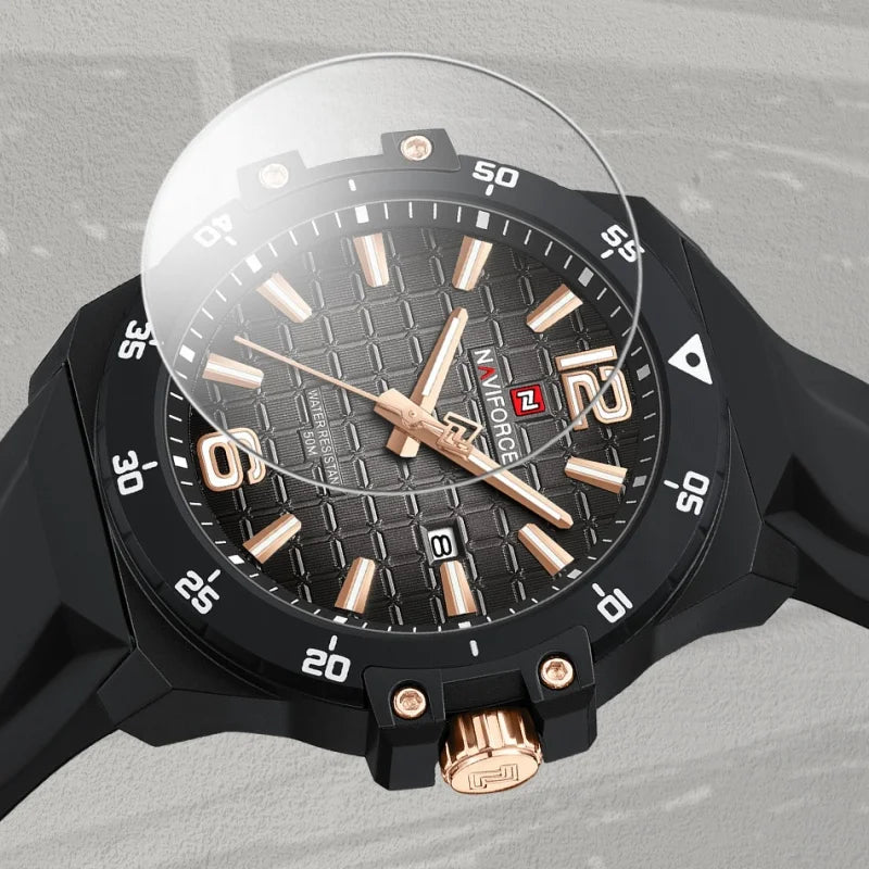 Original Brand NAVIFORCE Fashion Men's Watches Luxury Quartz Sport Silicone Band Wristwatch Waterproof Luminous Clock Male Gift
