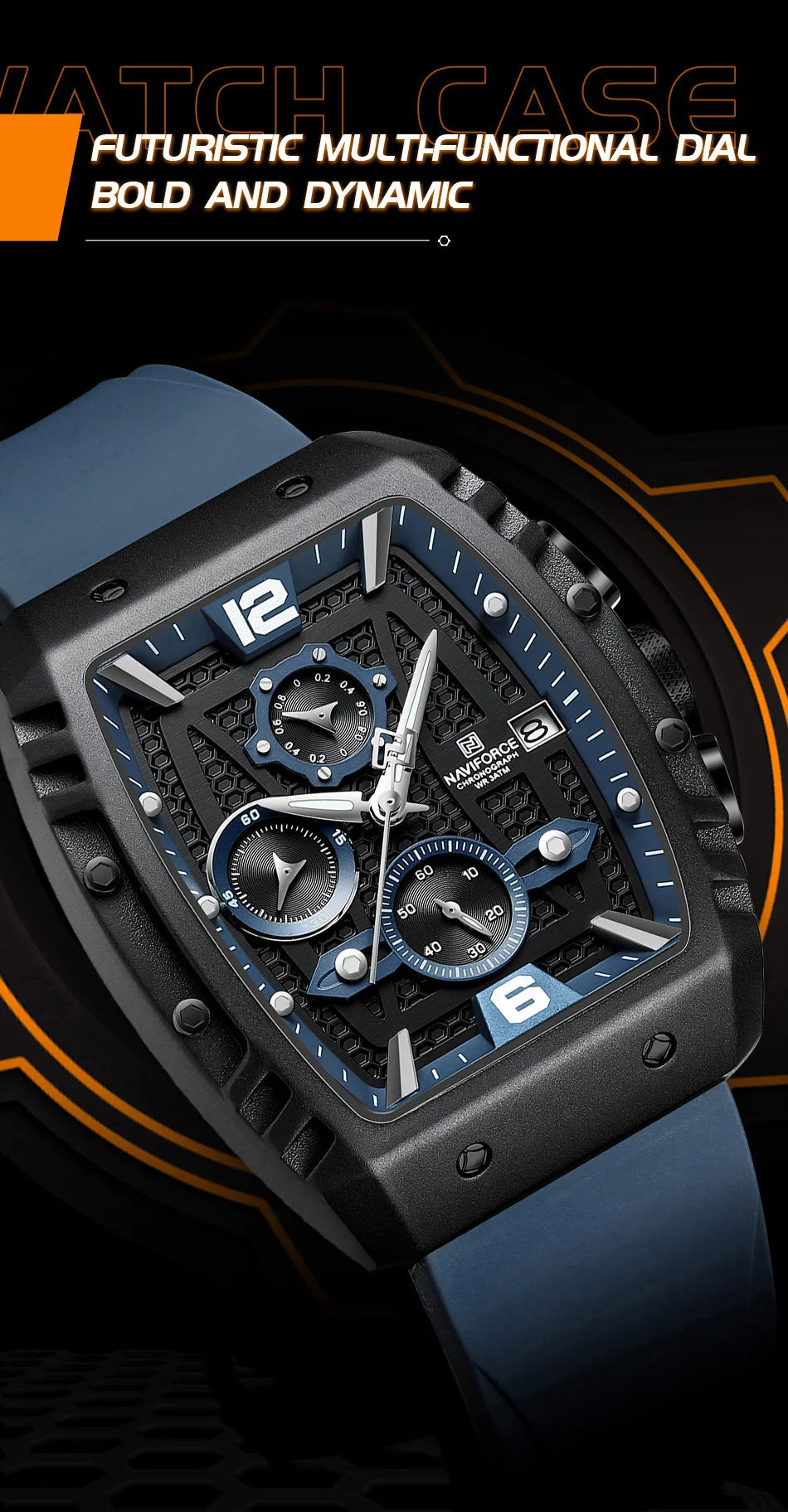2024 Top Brand NAVIFORCE New Men Luxury Watches Chronograph Sport Quartz Wristwatch Waterproof Luminous Date Clock Reloj Hombre