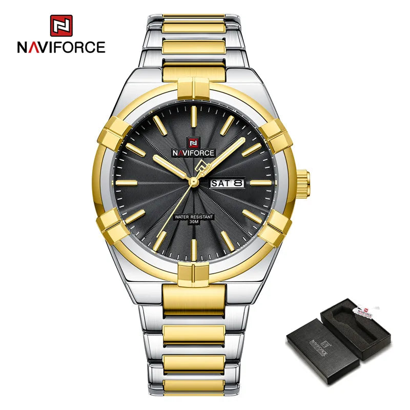 2023 Top Brand NAVIFORCE Men's Watches Fashion Casual Quartz Wristwatch Stainless Steel Waterproof Clock Relogio Masculino