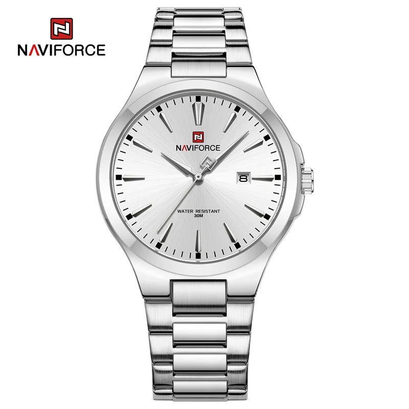 NAVIFORCE Original Fashion Watches for Men Stainless Steel Simple Elegant Clock Male Waterproof Wrist Watch Relogio Masculino