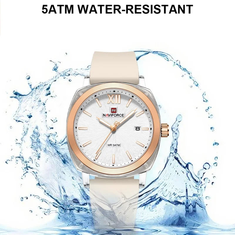 NAVIFORCE Leisure Sports Women's Watch Simple Elegant Waterproof Creative Women Minimalist Style Quartz Calendar ladies Watches