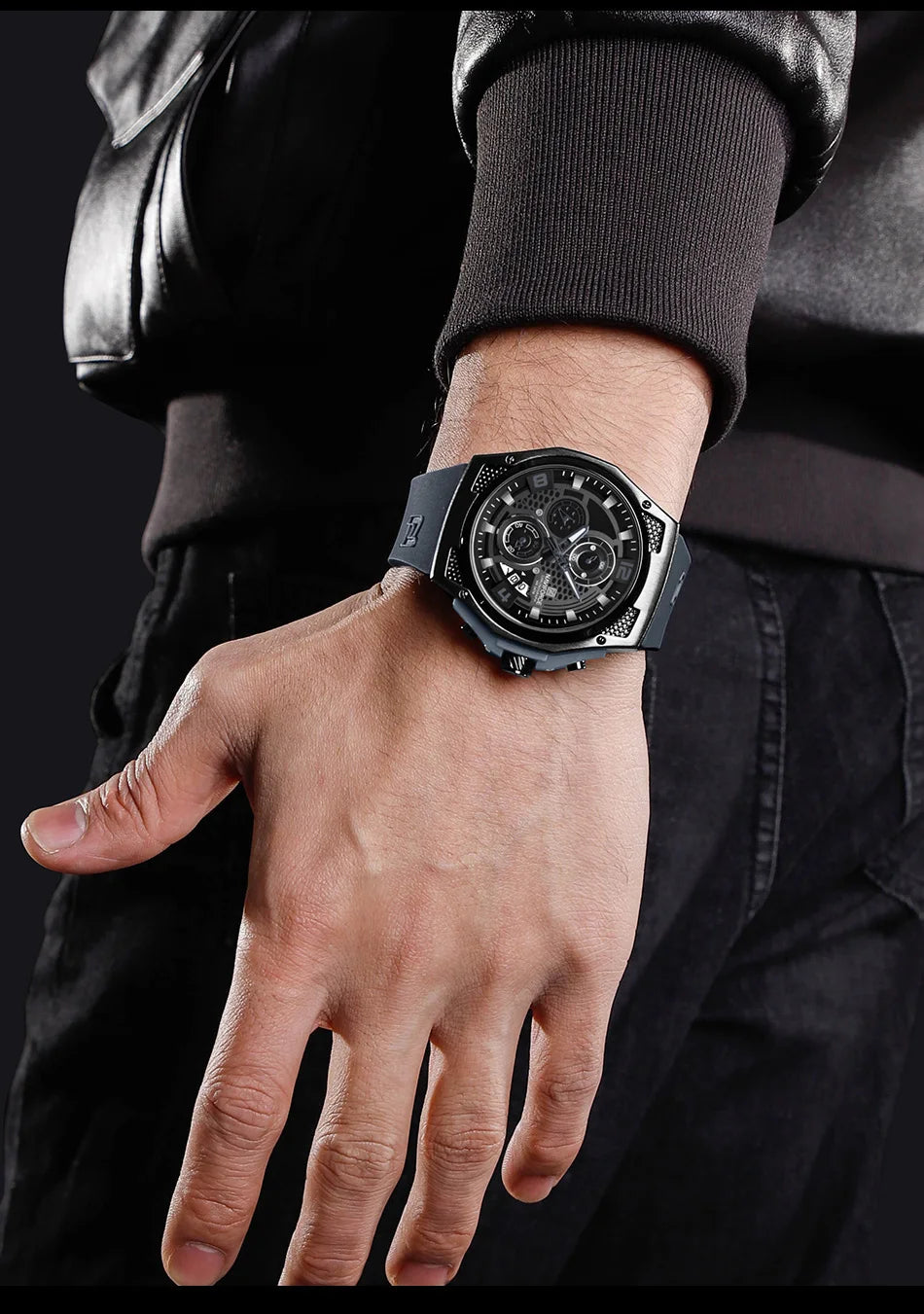 NAVIFORCE 2024 Larger Dial Men Military Watches Male High-end Quartz Calendar Fashion Design Wrist Watches PU Waterproof Clock
