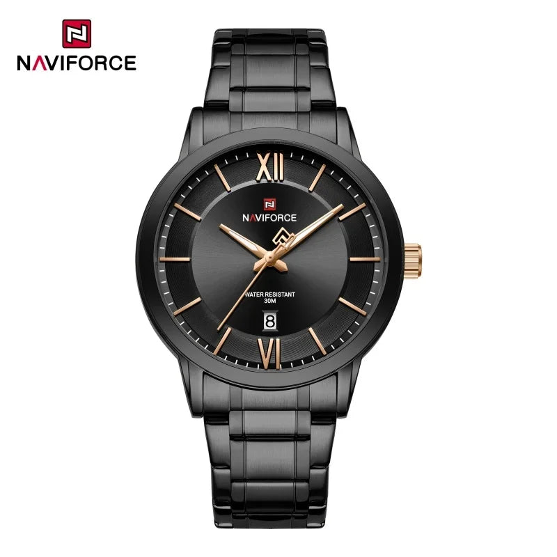NAVIFORCE Original Watches for Men Military Sports Calendar Clock Luxury Waterproof Quartz Steel Strap WristWatch Reloj Hombre