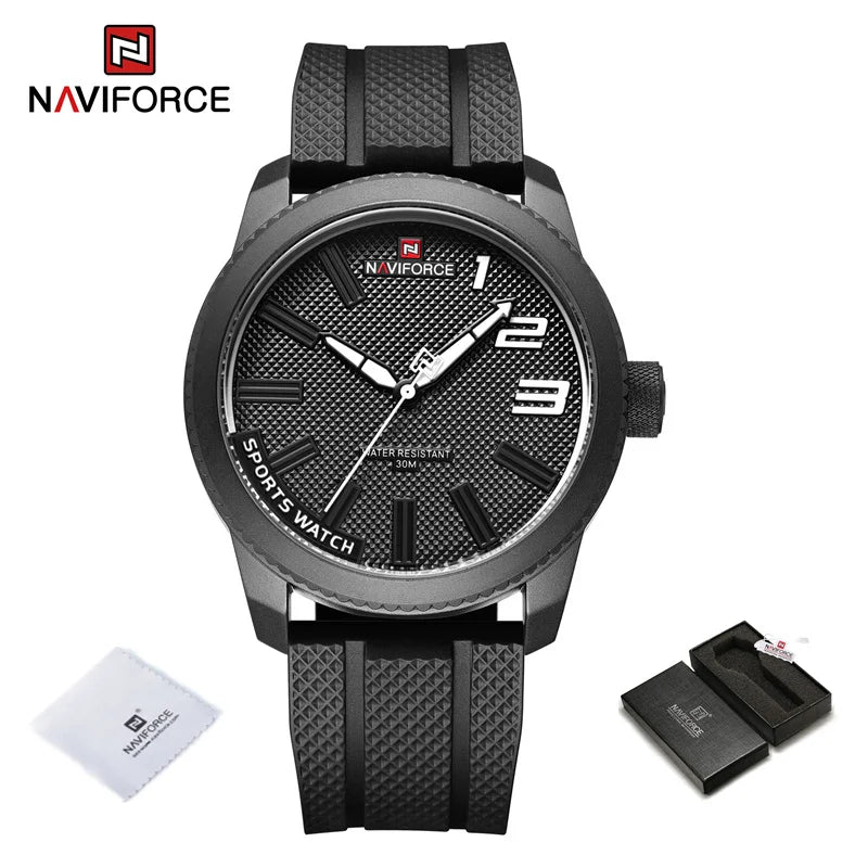 NAVIFORCE Luxury Silicone Strap Mens Watches Waterproof Sport Quartz Military Watch Men Clock Relogio Masculino 2022 New Arrival