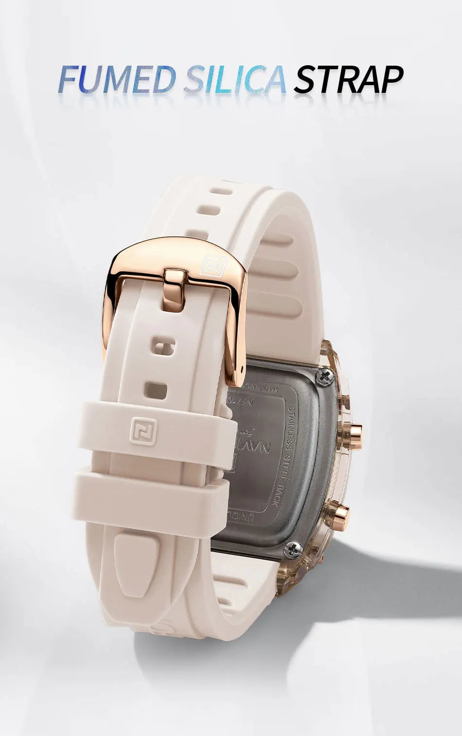 NAVIFORCE Women Watch Waterproof Personality Square Wristwatches LED Digital Silicone Strap Sport Electronic Clock Montre Femme