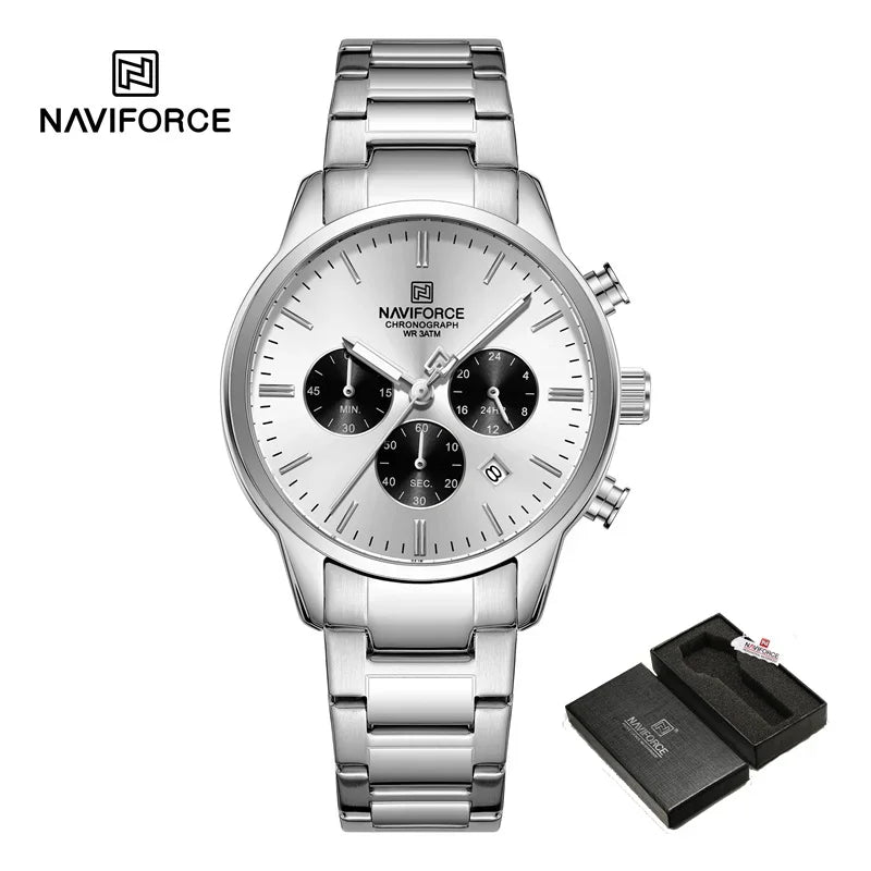 NEW NAVIFORCE Fashion Men's Watch Luxury Waterproof Male Quartz Wristwatch 24 Hour Date Display Male Chronograph Luminous Clock