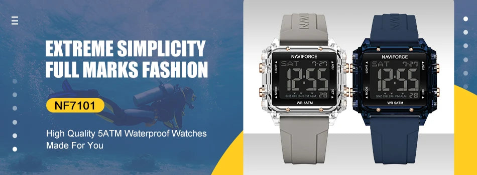 NAVIFORCE Fashion Watches for Men Luxury Business Stainless Steel Strap Quartz Wristwatches Waterproof Calendar Luminous Clock