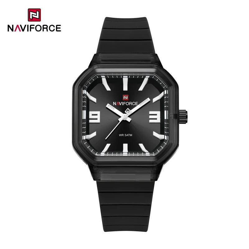 NAVIFORCE Women Polygon Watch Fashion Elegant Watches Display Silicone Strap 5ATM Waterproof Luminous Hand Ladies Gifts Watches