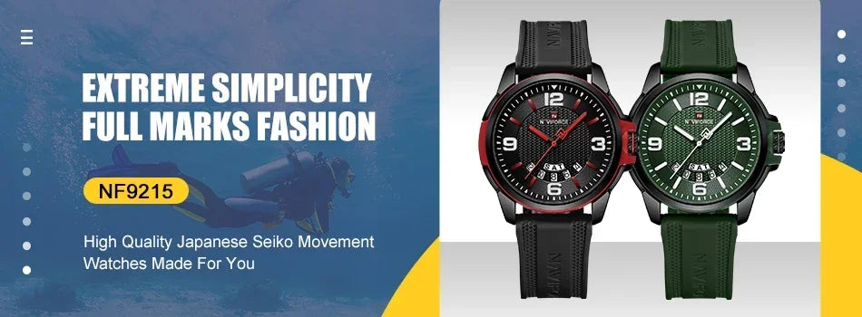 NAVIFORCE Square Design Lover's Watches Original Casual Waterproof Calendar Luxury Sports Quartz Watch for Women Men Date Gift