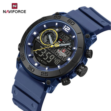 NAVIFORCE Men's Watch PC Material Analog LCD Digital Display Sport Waterproof Quartz Wristwatch Date Chronograph Luminous Clock