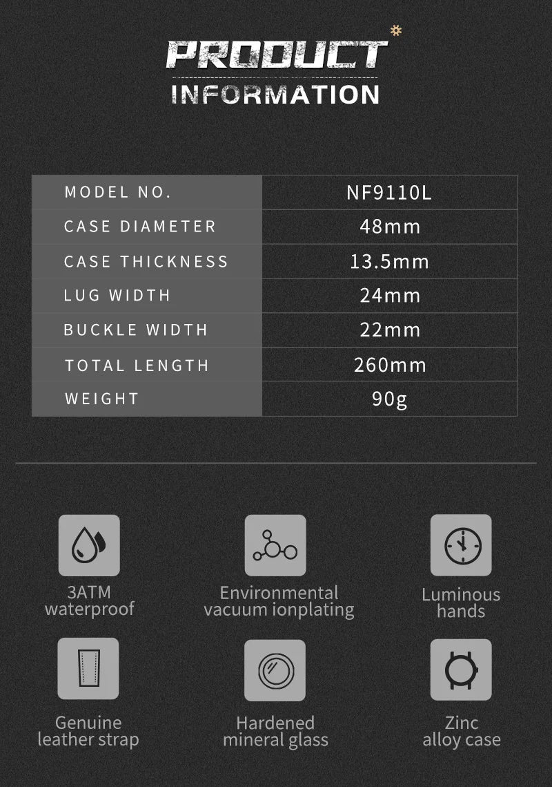 Men's Watches NAVIFORCE Brand Luxury Quartz Watch Man Leather Sport Wristwatches Waterproof Male Clock With Box Set For Sale