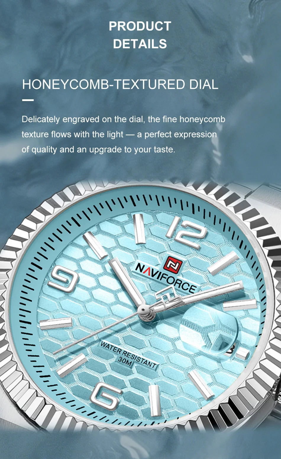 NAVIFORCE Men's Watch Quartz Date Display 30M Waterproof Luminous Stainless Steel Male Trendy Luxury Wristwatch Relogio Masculin