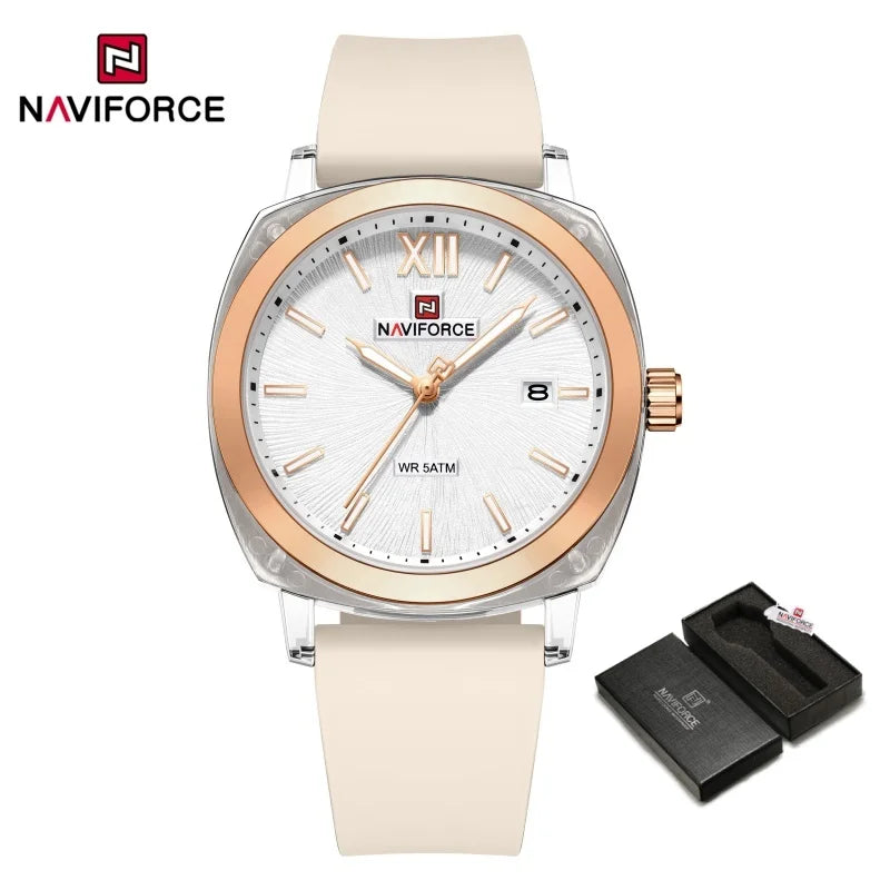 NAVIFORCE Leisure Sports Women's Watch Simple Elegant Waterproof Creative Women Minimalist Style Quartz Calendar ladies Watches