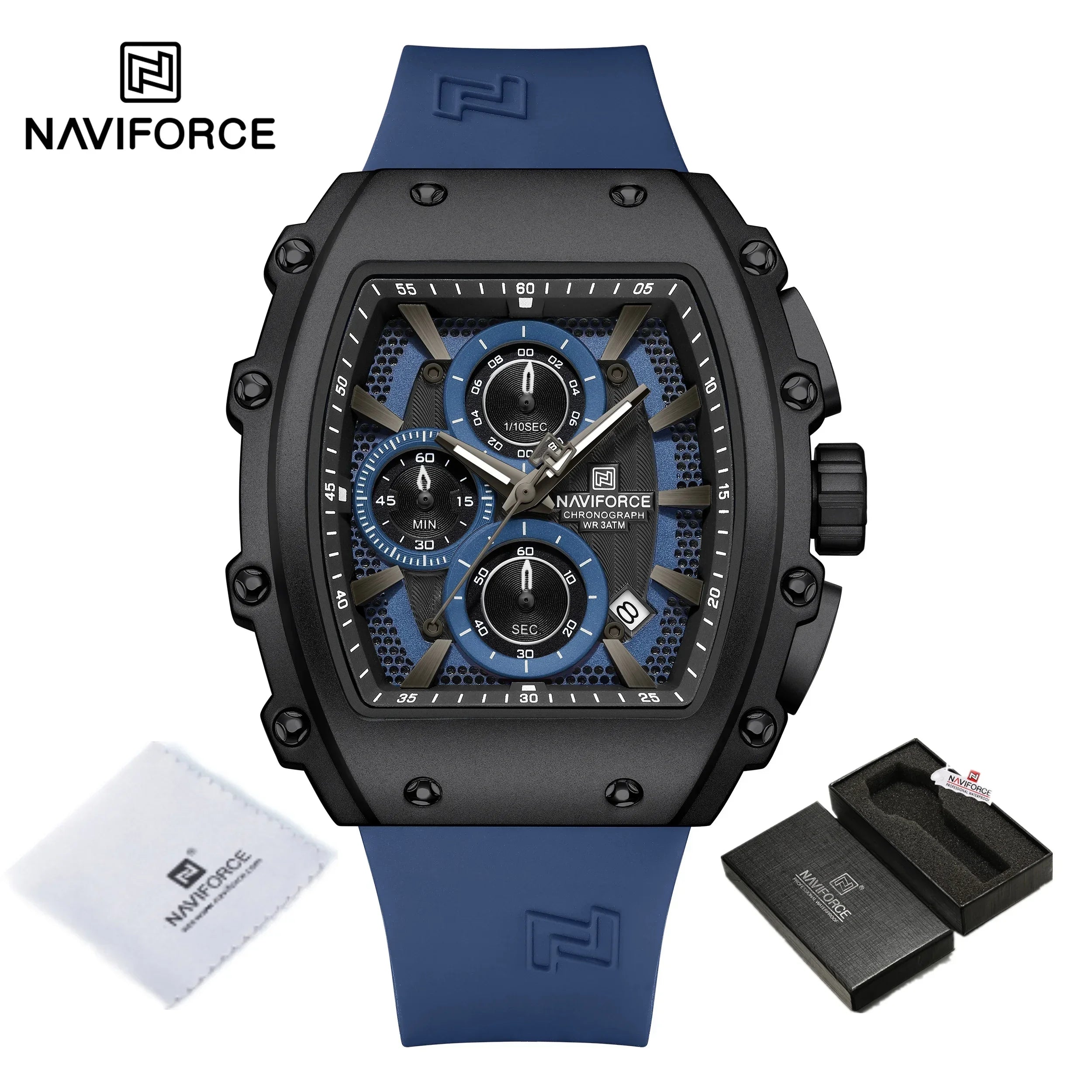 NAVIFORCE Luxury Men's Watch Quartz 30M Waterproof Chronograph Bucket with Night Light Display Sports Business Relogio Masculino