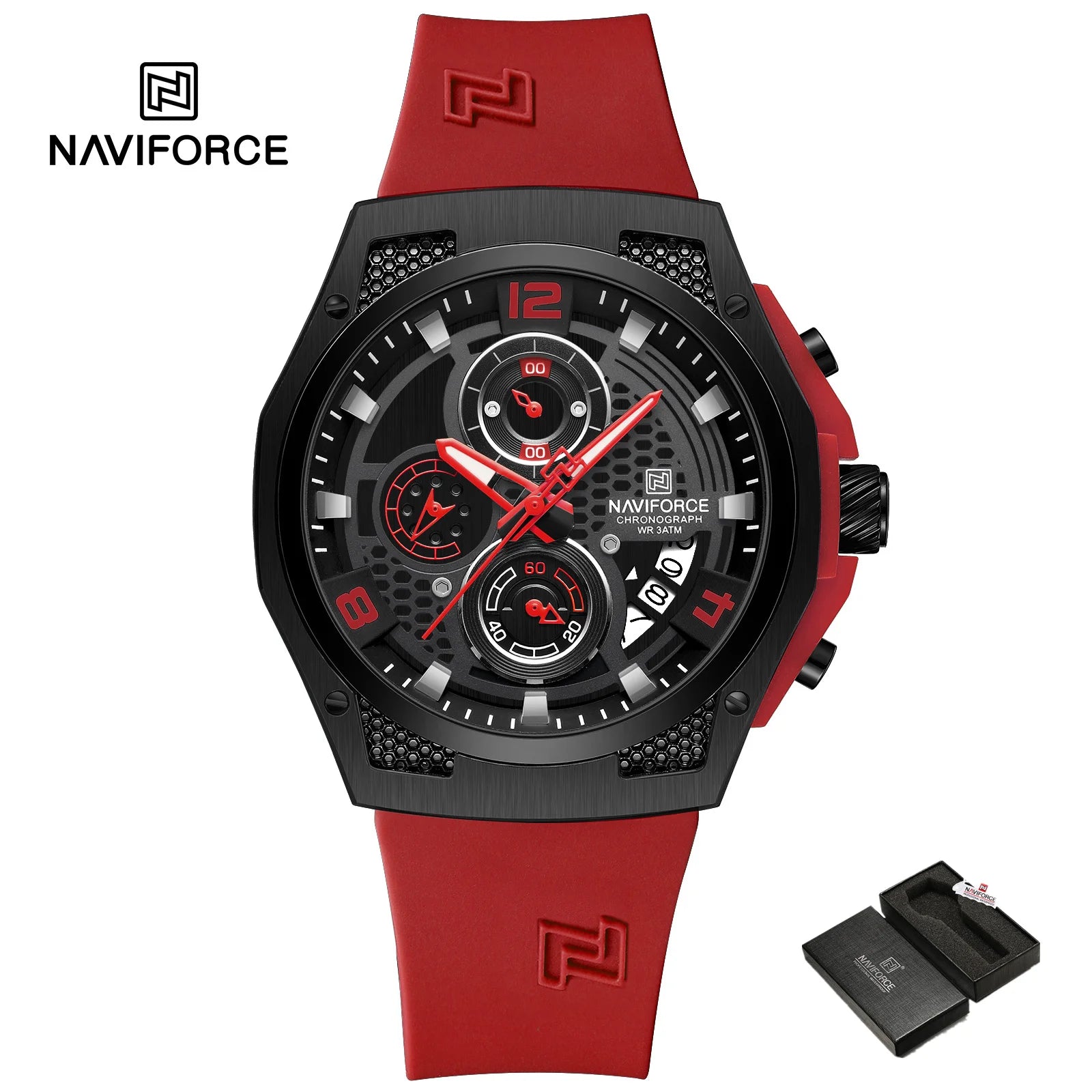 NAVIFORCE 2024 Larger Dial Men Military Watches Male High-end Quartz Calendar Fashion Design Wrist Watches PU Waterproof Clock