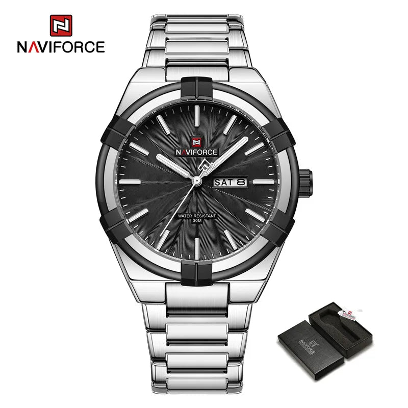 2023 Top Brand NAVIFORCE Men's Watches Fashion Casual Quartz Wristwatch Stainless Steel Waterproof Clock Relogio Masculino
