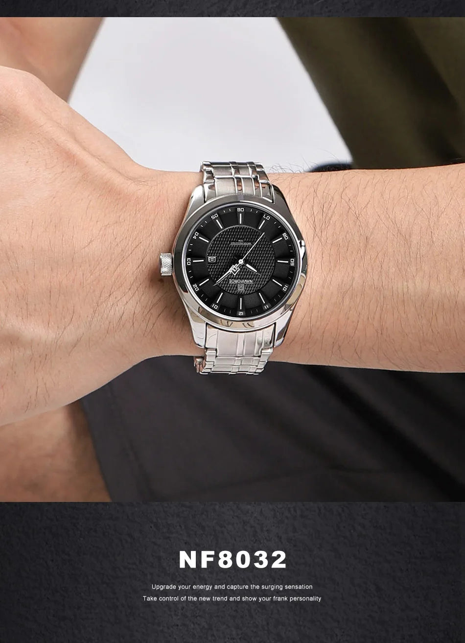 NAVIFORCE Brand 2023 New Design Men's Quartz Wristwatches Stainless Steel Strap Waterproof Watch Male Date Clock Reloj Hombre