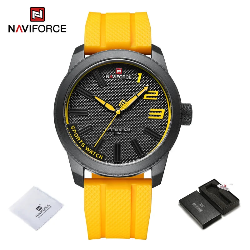 NAVIFORCE Luxury Silicone Strap Mens Watches Waterproof Sport Quartz Military Watch Men Clock Relogio Masculino 2022 New Arrival