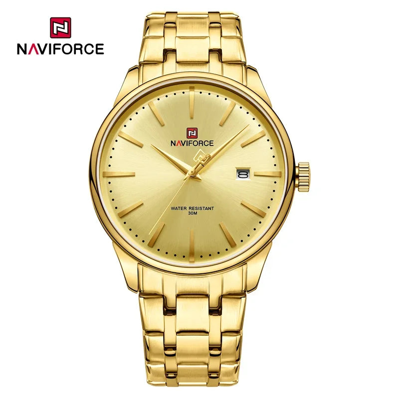 Top Brand NAVIFORCE Men's Calendar Watch Waterproof Fashion Business Stainless Steel Strap Quartz Wristwatches Relogio Masculino
