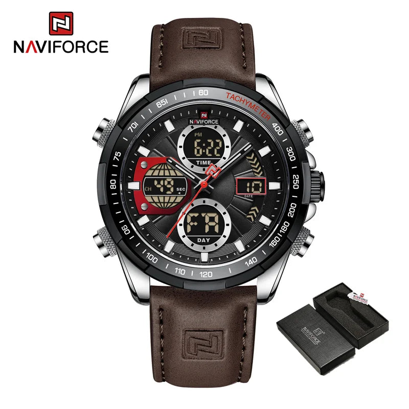 NAVIFORCE Men's Military Watch Multifunction Chronograph Sports 3ATM Waterproof with Alarm Day And Date Display Male Gifts Clock