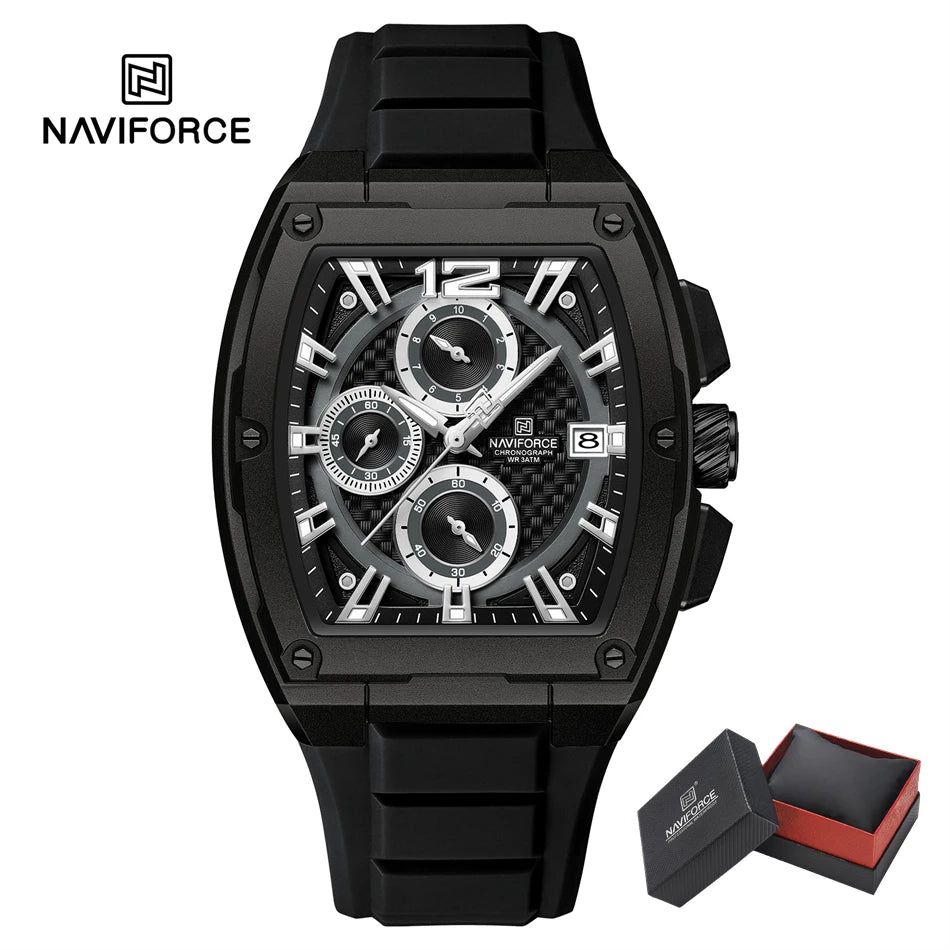 NAVIFORCE Watch for Men Waterproof Luxury Business Sport Casual Wristwatch Clock Mens Multifunction Chronograph Silicone Watches