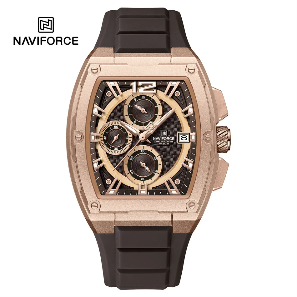 NAVIFORCE Watch for Men Waterproof Luxury Business Sport Casual Wristwatch Clock Mens Multifunction Chronograph Silicone Watches