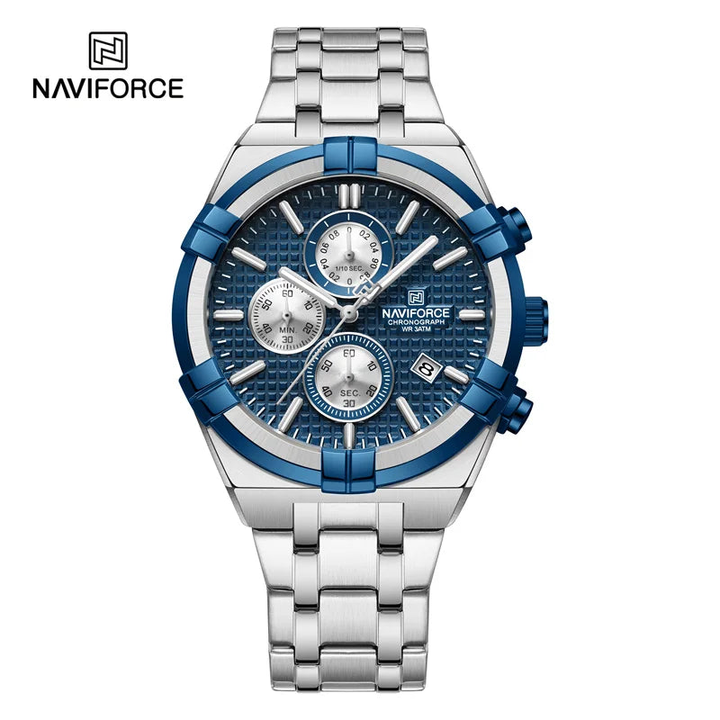 NAVIFORCE Original Men's Watches Waterproof Classics Quartz Wristwatches Stainless Steel Luminous Chronograph Clock 2023 Trend