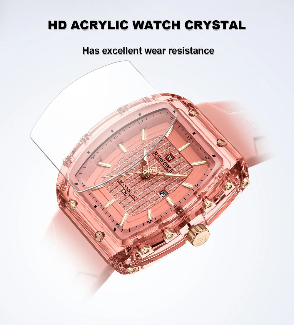 NAVIFORCE Women Watch Luxury Brand Fashion Simple Quartz Calendar Ladies Watch Waterproof Wristwatch Lady Clock Relogio Feminino