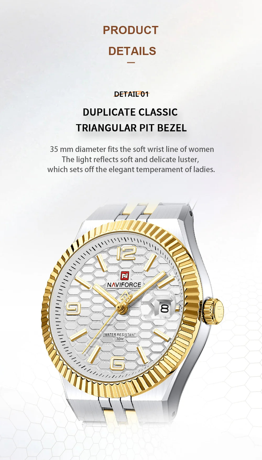 NAVIFORCE Women Watches Quartz Wristwatch Waterproof High Quality Ladies Steel Bracelet Female Romantic Stylish Business Clock