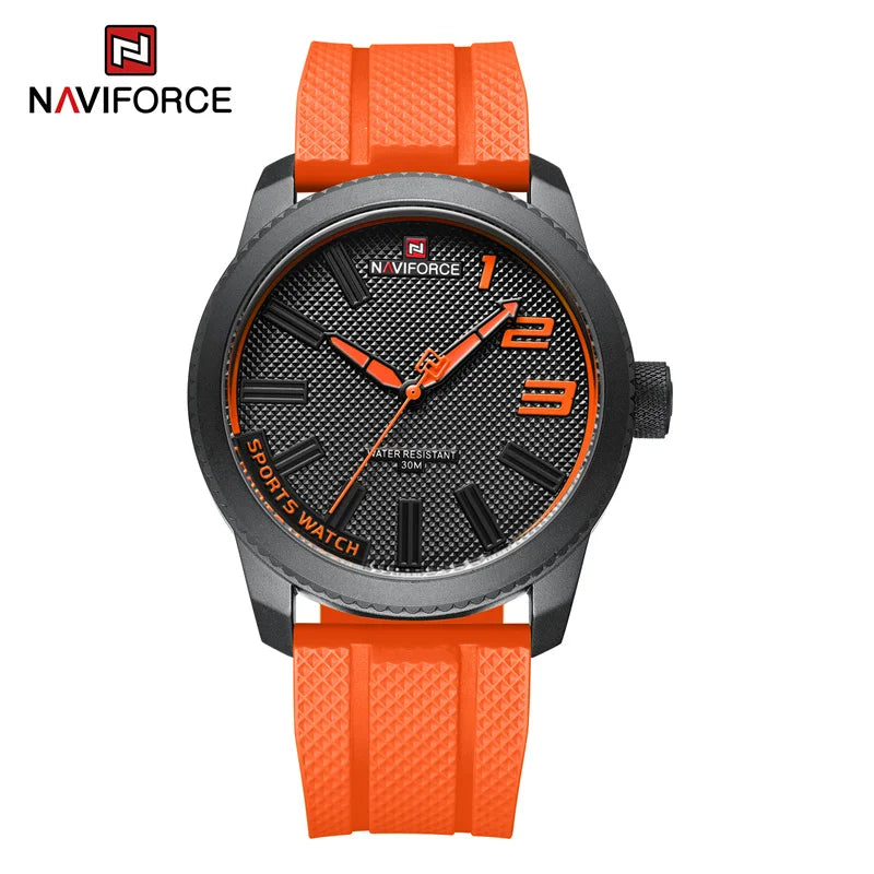 NAVIFORCE Luxury Silicone Strap Mens Watches Waterproof Sport Quartz Military Watch Men Clock Relogio Masculino 2022 New Arrival