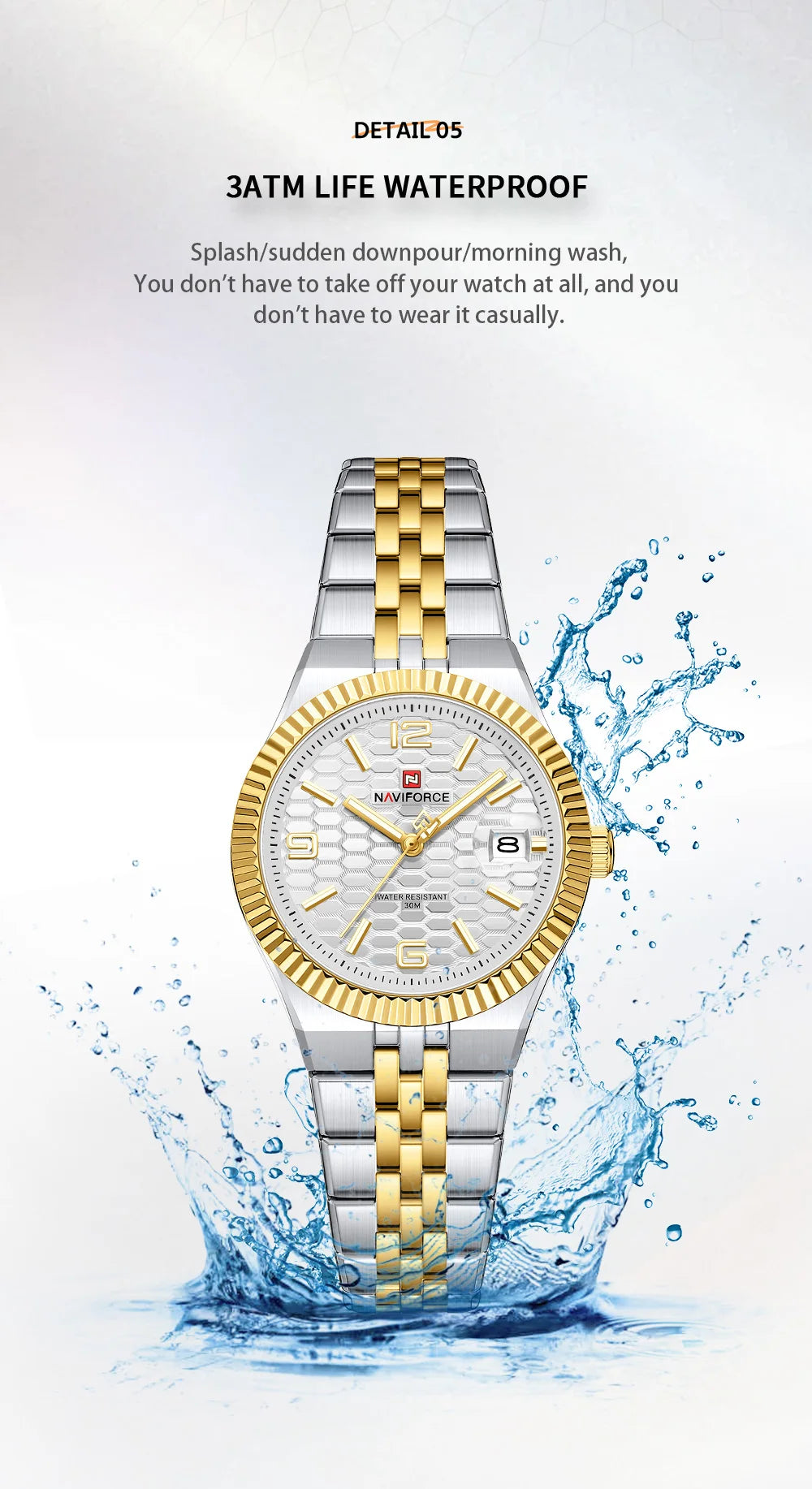 NAVIFORCE Women Watches Quartz Wristwatch Waterproof High Quality Ladies Steel Bracelet Female Romantic Stylish Business Clock
