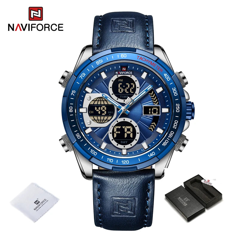 NAVIFORCE Military Watches for Men Luxury Sport Chronograph Alarm WristWatch Waterproof Quartz Big Clock Digital Male Watch