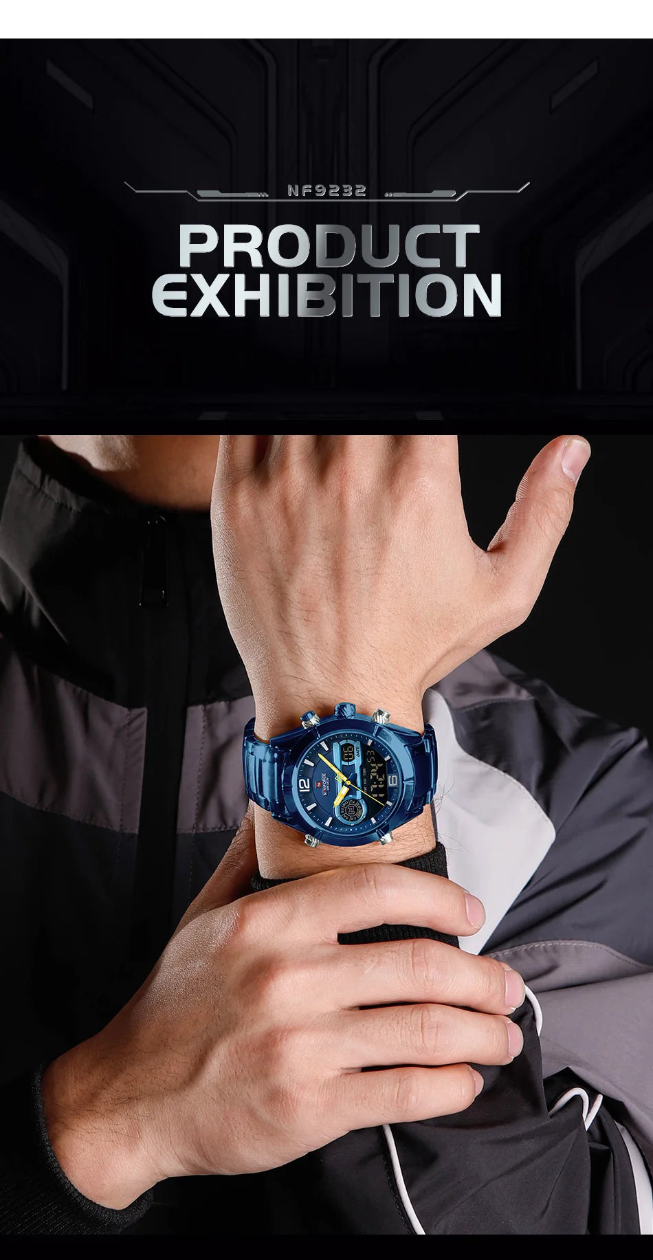 NAVIFORCE Design Watch For Men Luxury Waterproof Sport Calendar Quartz Wristwatches Dual Display Chronograph Clock Reloj Hombre