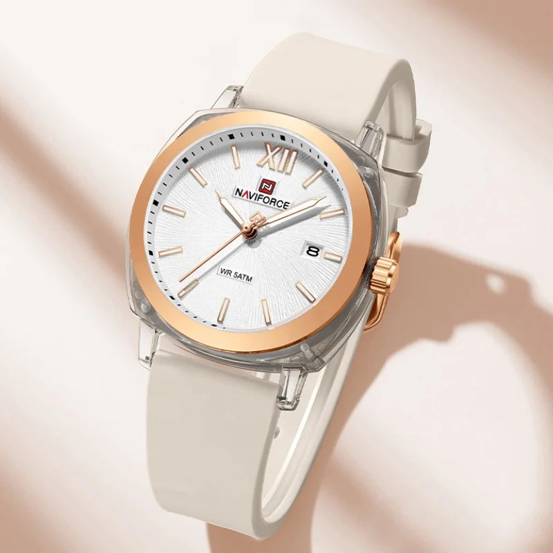 NAVIFORCE Leisure Sports Women's Watch Simple Elegant Waterproof Creative Women Minimalist Style Quartz Calendar ladies Watches