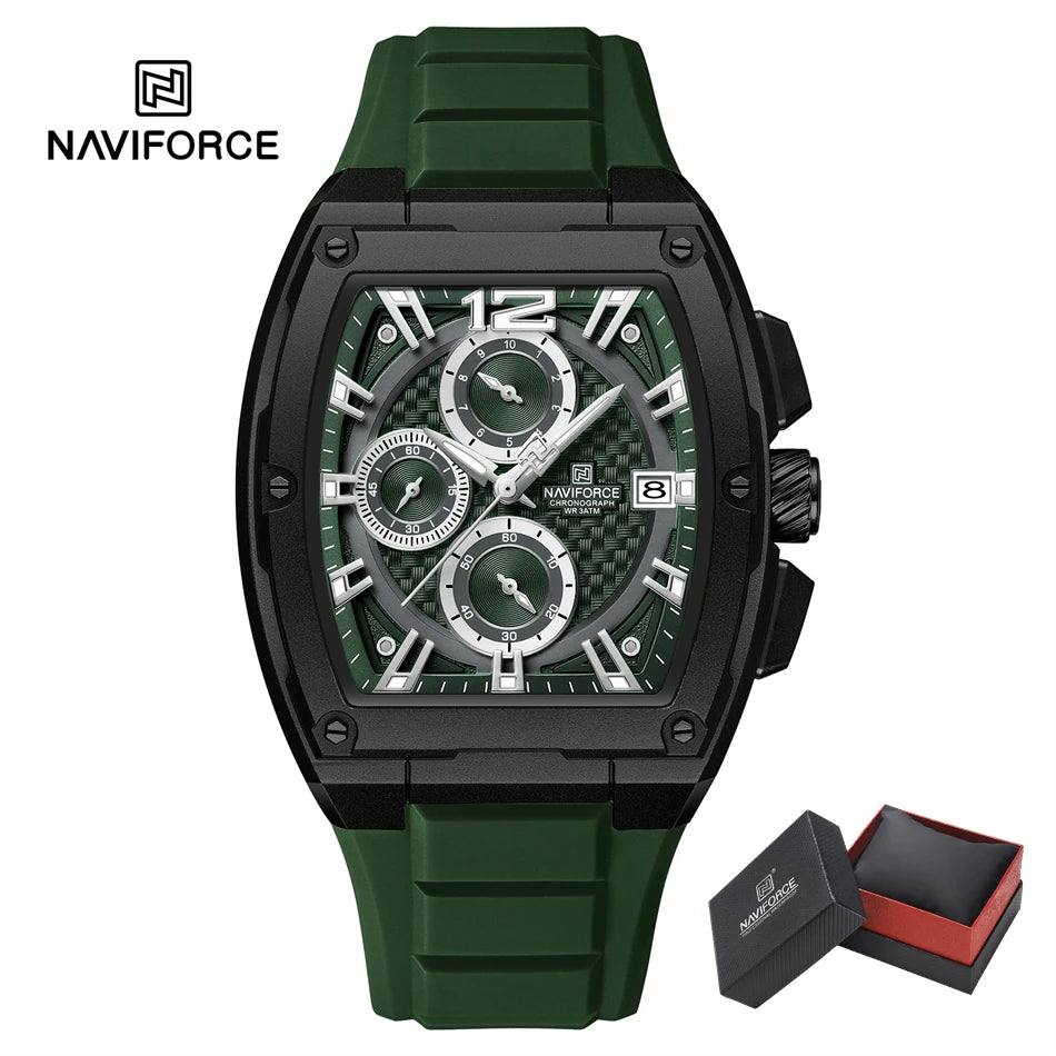 NAVIFORCE Watch for Men Waterproof Luxury Business Sport Casual Wristwatch Clock Mens Multifunction Chronograph Silicone Watches