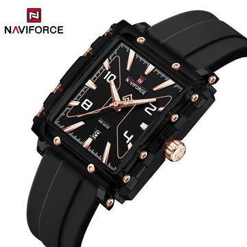 NAVIFORCE High Quality Men Watches 50M Waterproof Sport Date Display Quartz Watch Silicone Luminous Hands boy gift Reloj Hombre