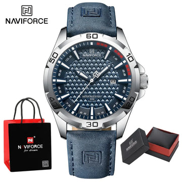 Top Brand NAVIFORCE Male Fashion Luxury WristWatch Men Quartz Watch Sports Shockproof Waterproof Leather Casual Package Gifts
