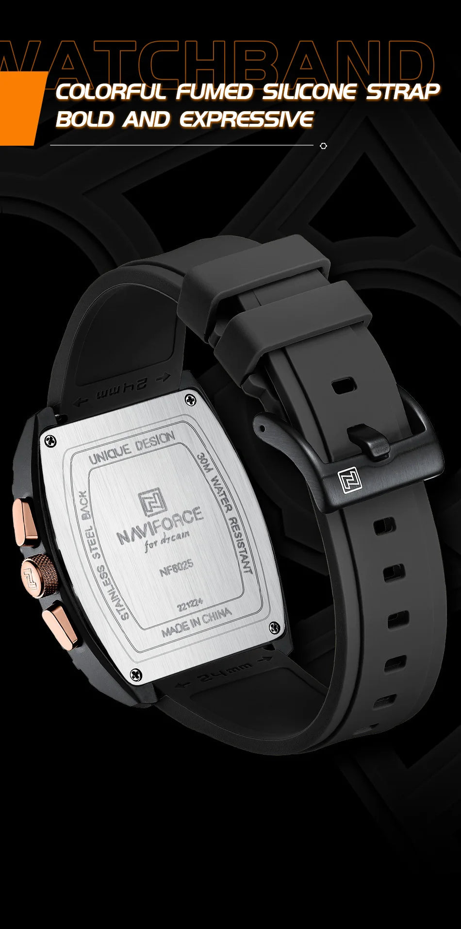 NAVIFORCE Brand New Design Men's Watches Silicone Band Military Quartz Wristwatches Fashion Waterproof Clock Relogio Masculino