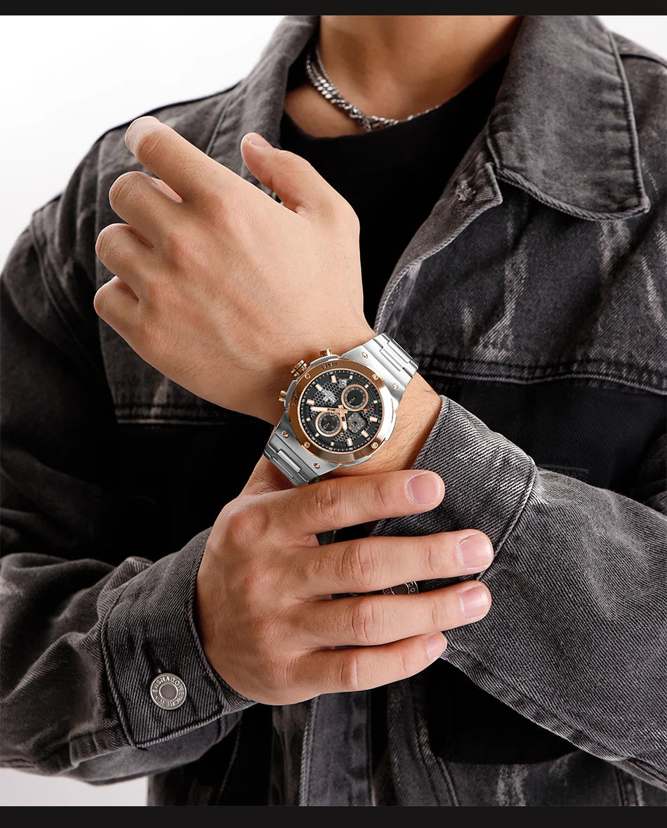 NAVIFORCE 2025 Man Quartz Watch Sport Military Watch For Men Waterproof Luminous Date Chronograph Stainless Steel Men's Watches