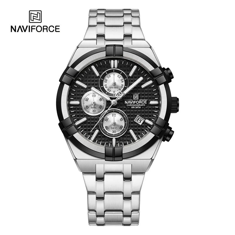 NAVIFORCE Original Men's Watches Waterproof Classics Quartz Wristwatches Stainless Steel Luminous Chronograph Clock 2023 Trend