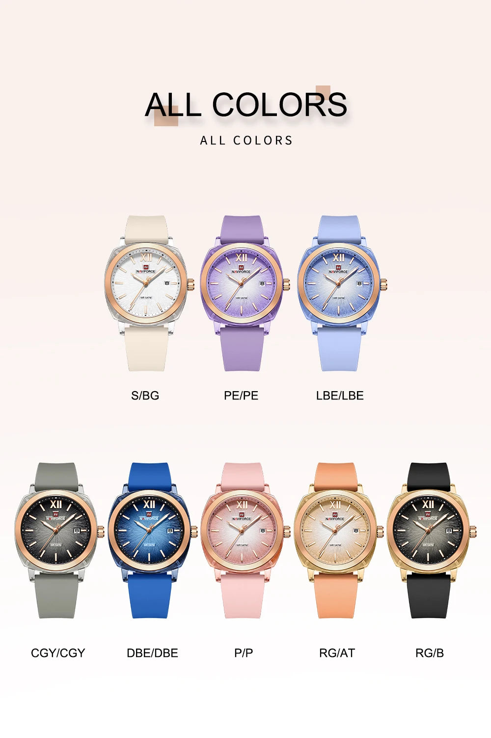 NAVIFORCE Leisure Sports Women's Watch Simple Elegant Waterproof Creative Women Minimalist Style Quartz Calendar ladies Watches